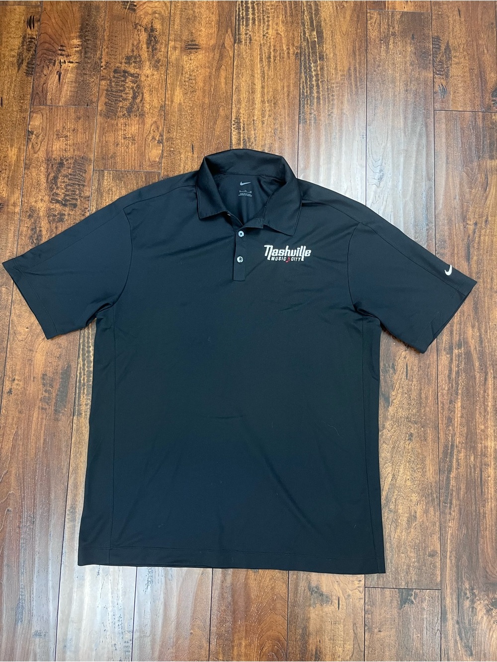 NASHVILLE MUSIC CITY Men’s Black Golf Polo Shirt Nike Size XL